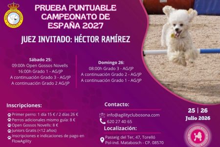 Calendario actividades caninas julio 2026